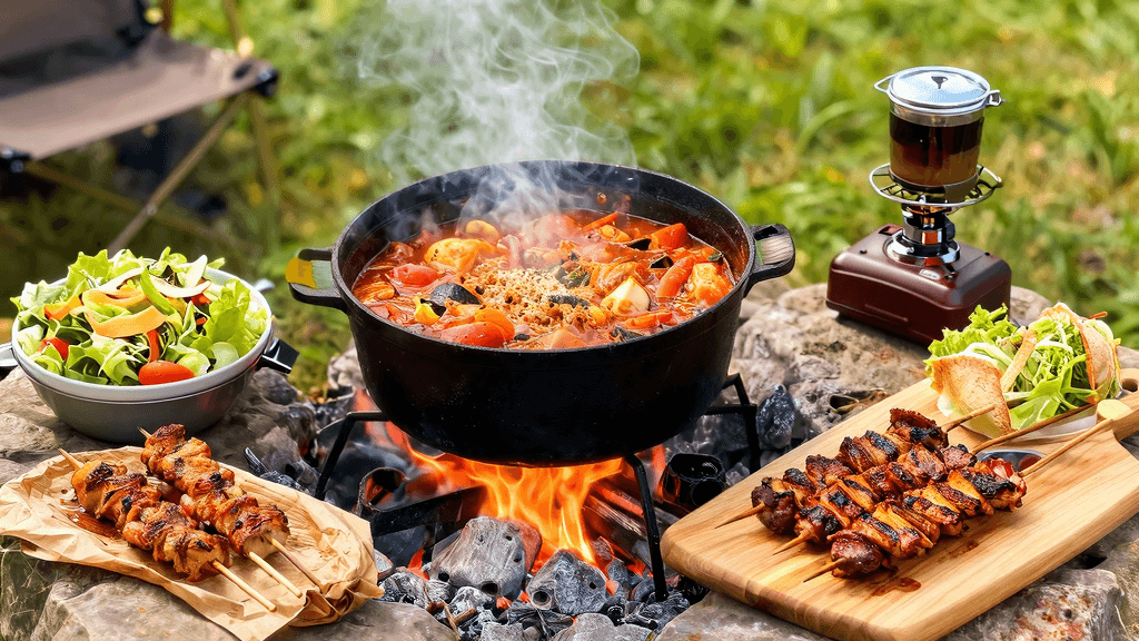 キャンプ飯おすすめレシピ20選|朝食・昼食・夕食